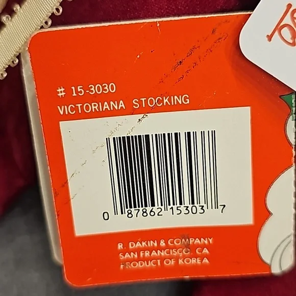 Vintage R. Dakin Stockings Christmas Victorian Boots Lace 1986 - Picture 9 of 9